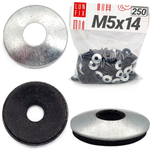 Rondelle d’étanchéité EPDM 5x14 mm galvanisée 250 pièces - LUN FIX