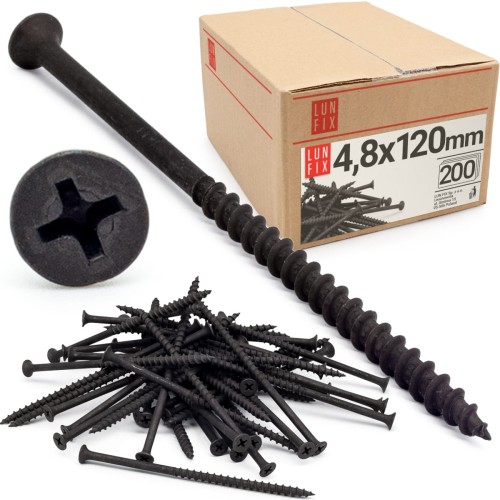 Vis pour plaques de plâtre sur bois 4,8x120 KSGD phosphatée - LUN FIX