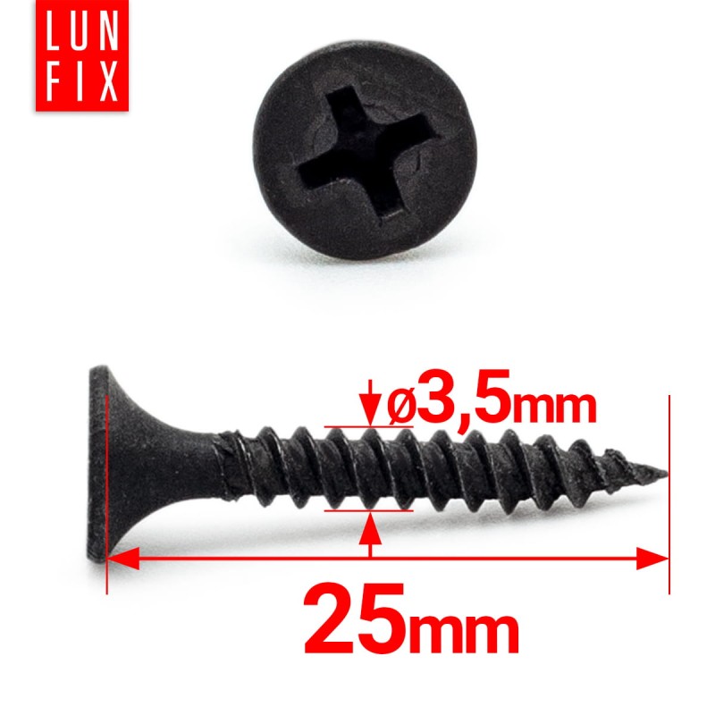 Wkręty do płyt gipsowych g-k 3,5x25 do profili metalowych KSGM 1000szt.