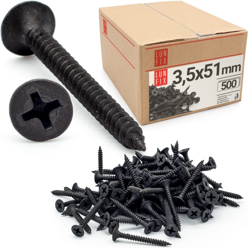 Wkręty do płyt gipsowych g-k 3,5x51 do profili metalowych KSGM 500 szt.
