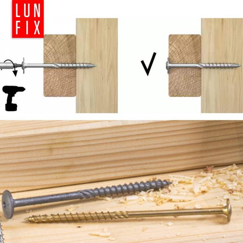 Wkręty ciesielskie talerzowe 10x320 do drewna WKCP 1szt.