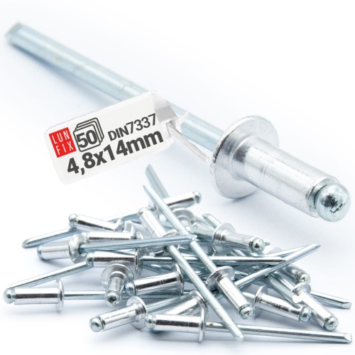 Rivets aveugles 4,8x14 mm galvanisés 50 pièces - LUN FIX