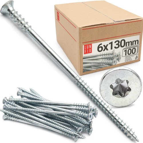 Vis de réglage pour liteaux 6x130 mm 100 pièces - LUN FIX