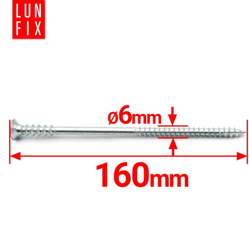 Wkręty dystansowe regulacyjne 6x160mm do łat 100szt.