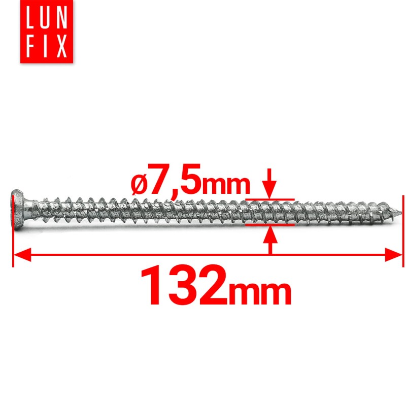 Wkręty do ościeżnic drzwi i okien 7,5x132mm ocynkowane 100szt.
