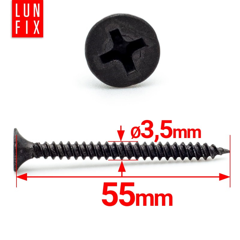 Wkręty do płyt gipsowych g-k 3,5x55 do profili metalowych KSGM 500szt.