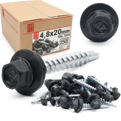 Vis de bardage autoperceuses 4,8x20 WFD joint EPDM - LUN FIX