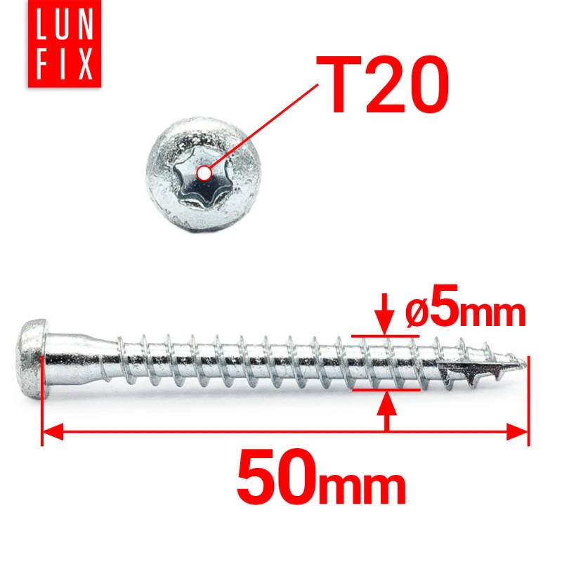 Wkręty ciesielskie Anchor 5x50 do kątowników 250szt.