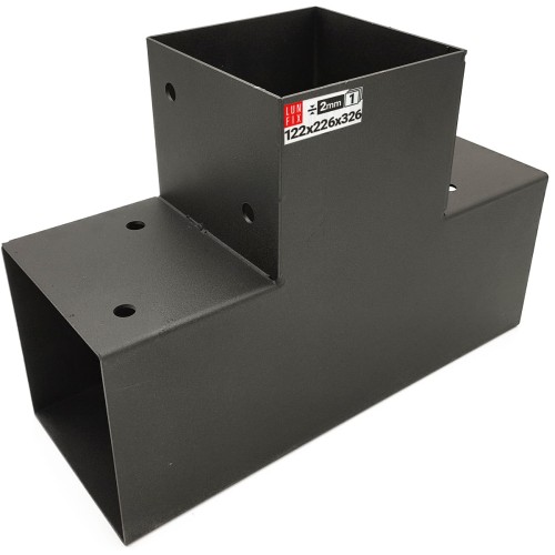 Connecteur pour poutre carrée 120x120 mm 3 extrémités - LUN FIX