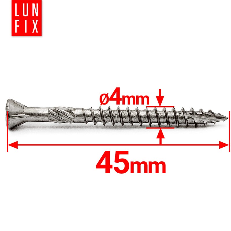 Wkręty tarasowe nierdzewne 4x45mm do deski tarasowej 200szt.