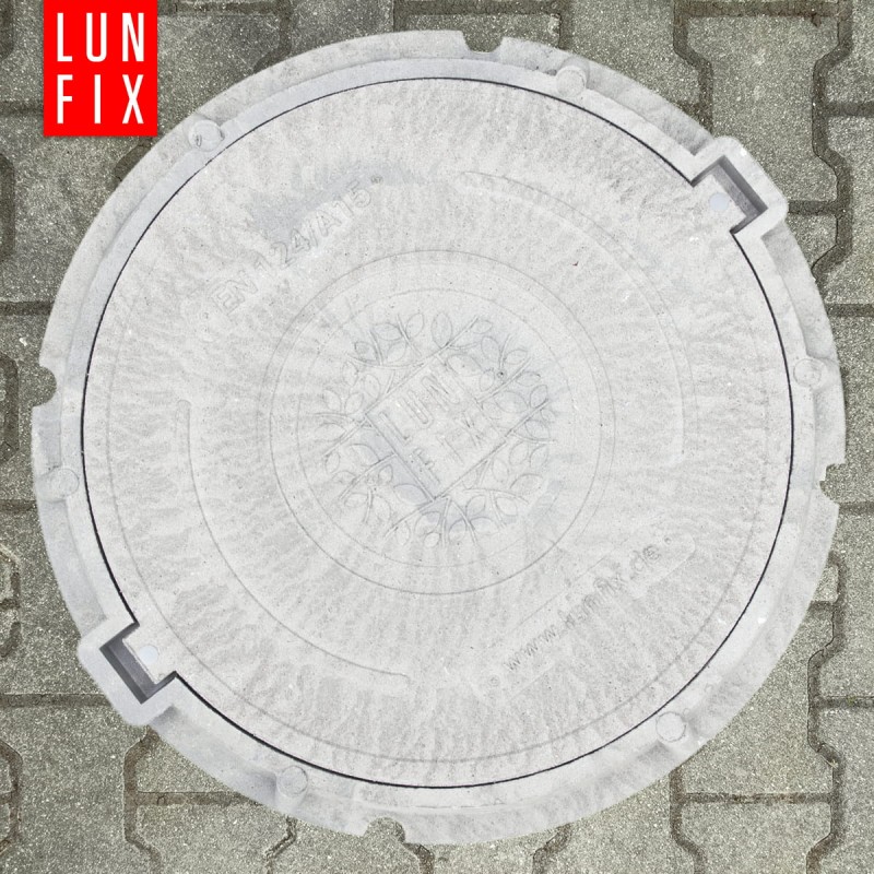 Właz do studni, klapa, pokrywa, studzienka, do szamba, DN 600 mm, 60 cm,  Szary A15 1,5t