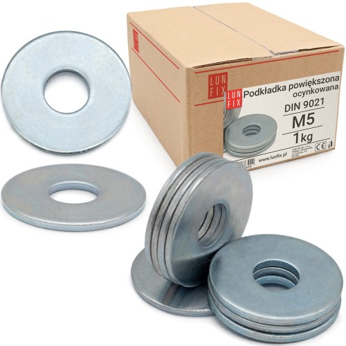 Rondelle large M5 DIN9021 galvanisée 1 kg - LUN FIX