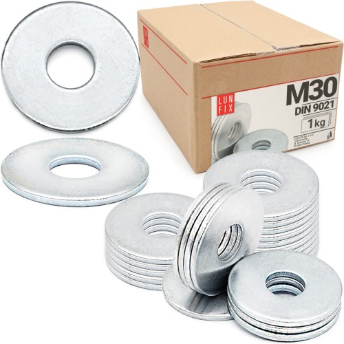 Rondelle large M30 DIN9021 galvanisée 1 kg - LUN FIX