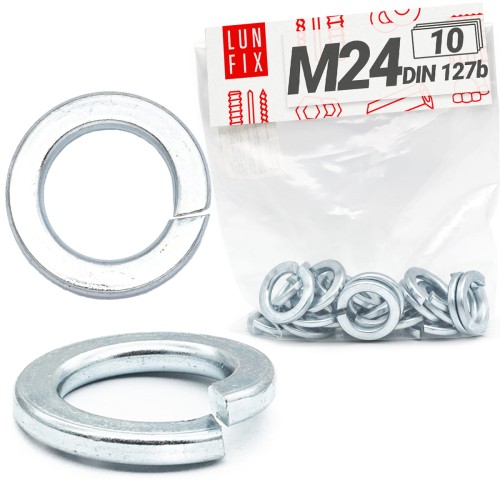 Rondelle Grower M24 DIN127 galvanisée 10 pièces - LUN FIX