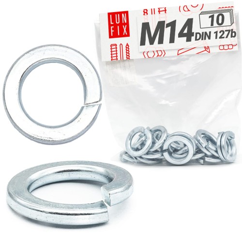 Rondelle Grower M14 DIN127 galvanisée 10 pièces - LUN FIX