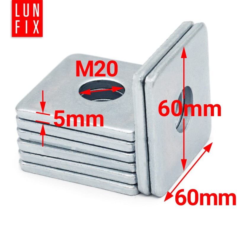 Podkładka kwadratowa M20 ocynkowana 60x60x5mm 2szt.