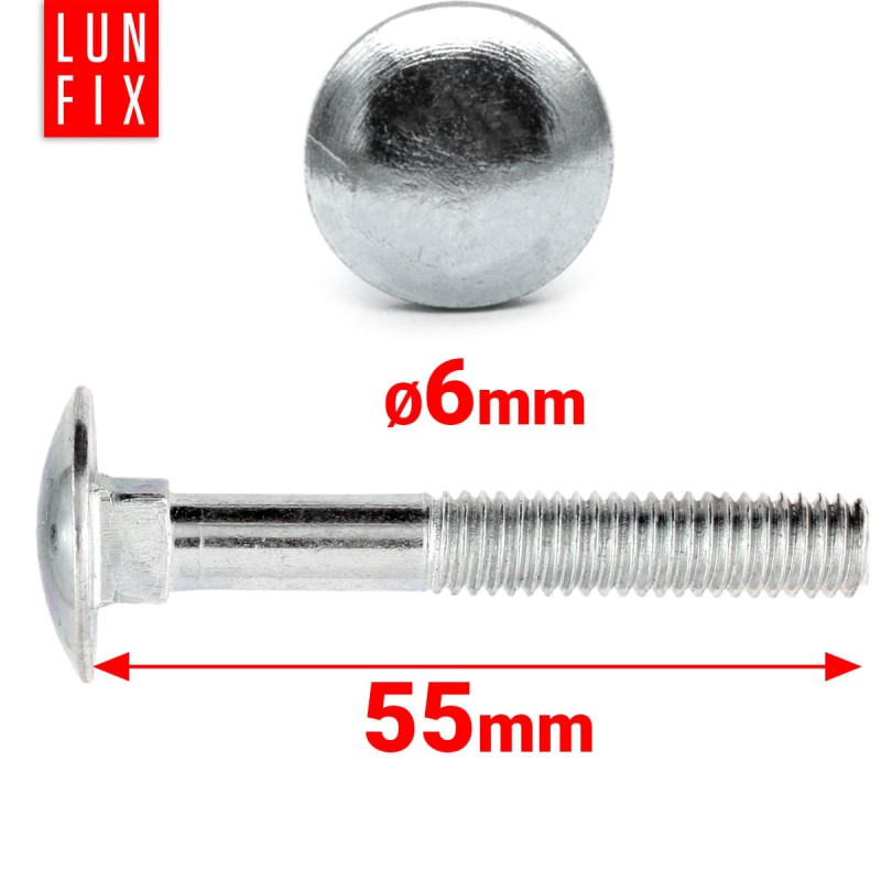 Śruby zamkowe M6x55mm ocynkowane łeb grzybkowy 1kg