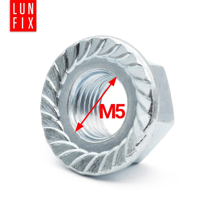Nakrętka kołnierzowa M5 DIN6923 ocynkowana 25szt.