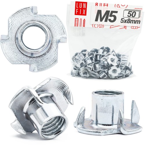 Écrou à griffes DIN 1624 M5x8 mm galvanisé 50 pièces - LUN FIX