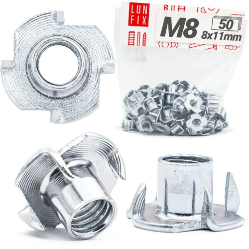 Écrou à griffes DIN 1624 M8x11 mm galvanisé 50 pièces - LUN FIX