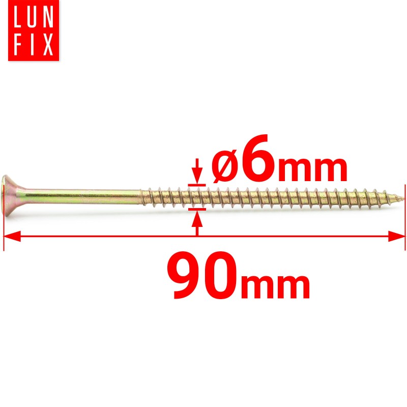 Wkręty uniwersalne 6x90 hartowane ocynkowane KDH 100szt.
