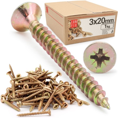 Vis universelles 3x20 KDH galvanisées 1 kg - LUN FIX