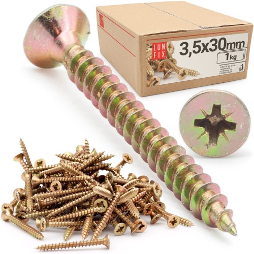Vis universelles 3,5x30 KDH galvanisées 1 kg - LUN FIX