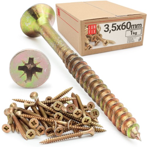 Vis universelles 3,5x60 KDH galvanisées 1 kg - LUN FIX