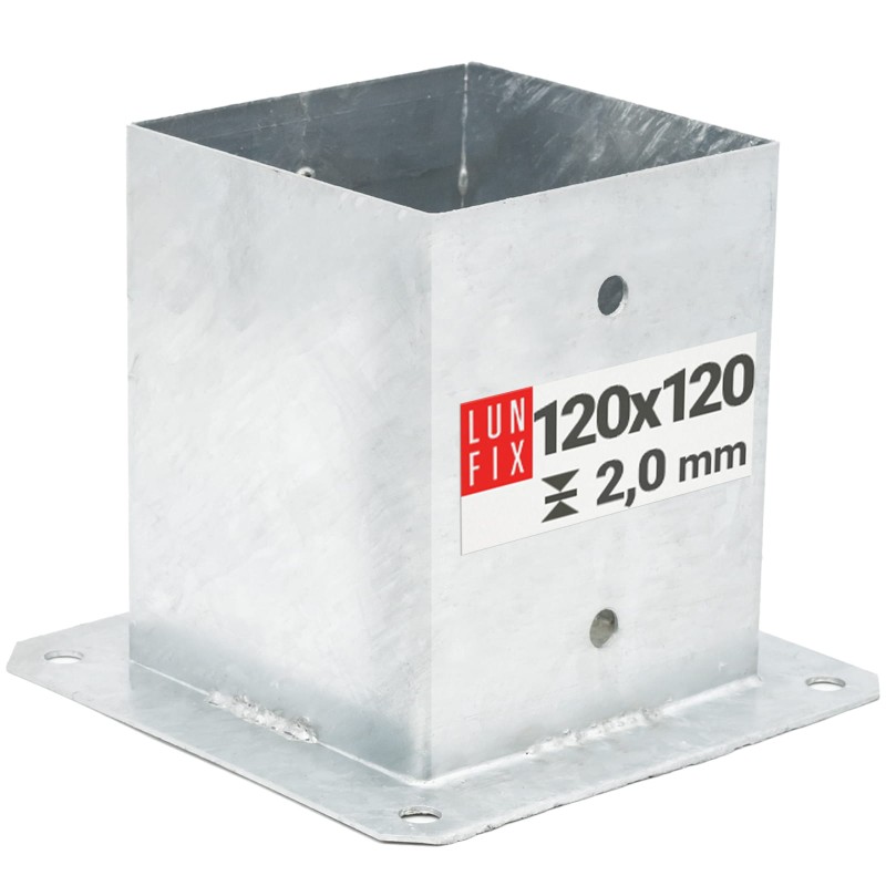 Podstawa słupa przykręcana "stopa" 120x120 mm kotwa
