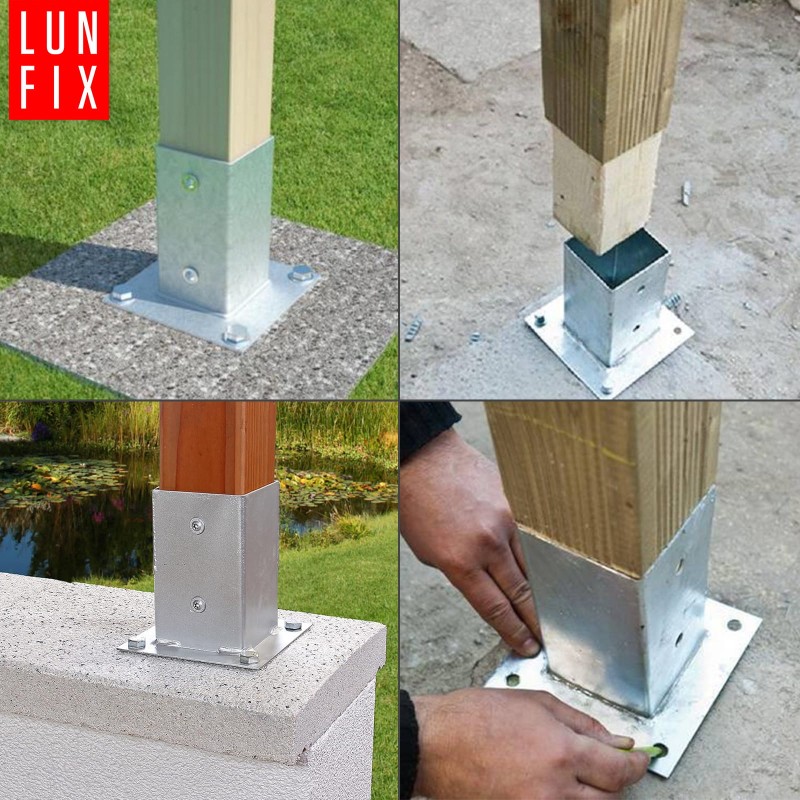 Podstawa słupa przykręcana "stopa" 120x120 mm kotwa