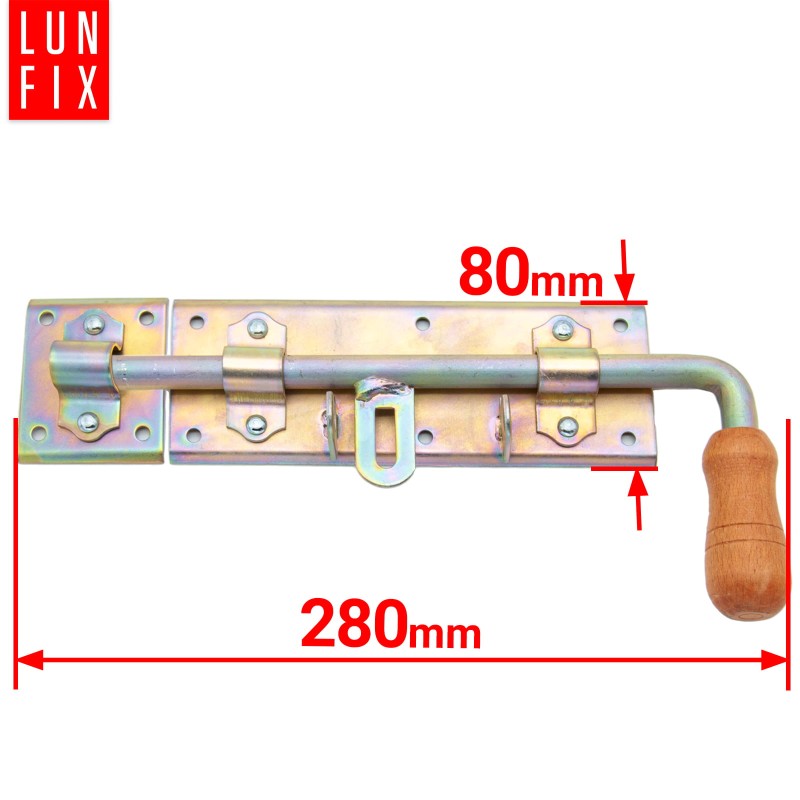 Zasuwa ryglowa 280x80mm drzwi garażu LEWA ocynkowana WRK280