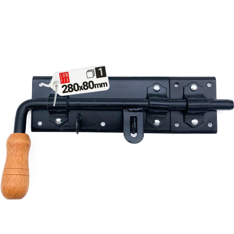 Zasuwa ryglowa 280x80mm drzwi garażu PRAWA czarna WRK280