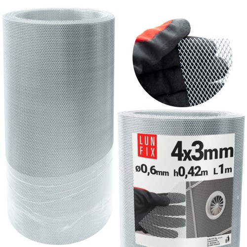 Métal déployé 4x3 mm 0,6 mm galvanisé - LUN FIX