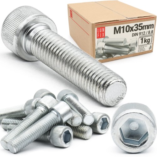 Vis CHC M10x35 DIN912 galvanisée 1 kg - LUN FIX