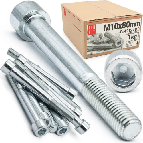 Vis CHC M10x80 DIN912 galvanisée 1 kg - LUN FIX