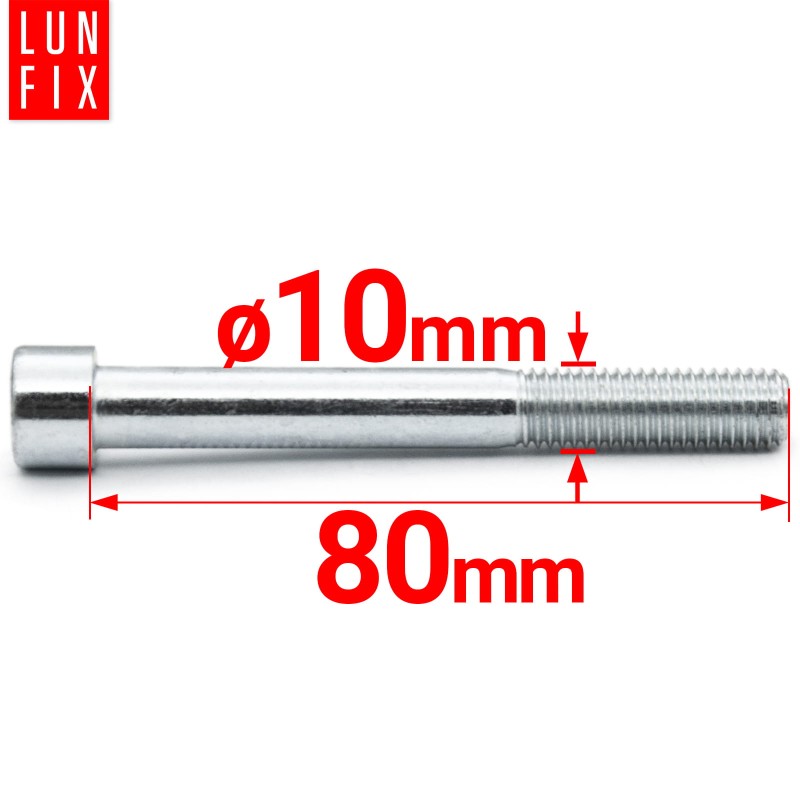 Śruby imbusowe M10x80 ocynkowane DIN912 klasa 8.8 1kg