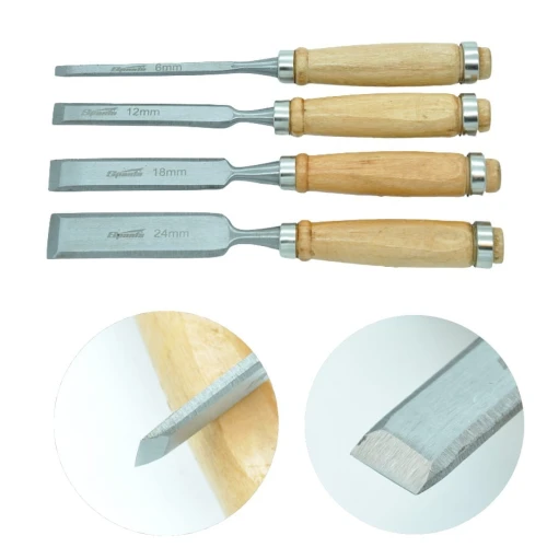 Ciseau à bois-lot (6-12-18-24 mm) 4 Ciseau à bois - LUN FIX