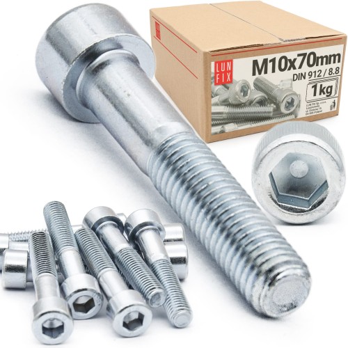 Vis CHC M10x70 DIN912 galvanisée 1 kg - LUN FIX