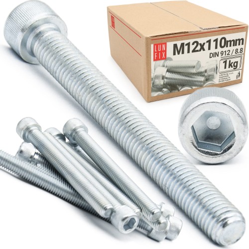 Vis CHC M12x110 DIN912 galvanisée 1 kg - LUN FIX