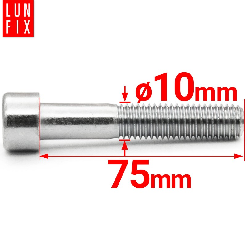 Śruby imbusowe M10x75 ocynkowane DIN912 klasa 8.8 1kg
