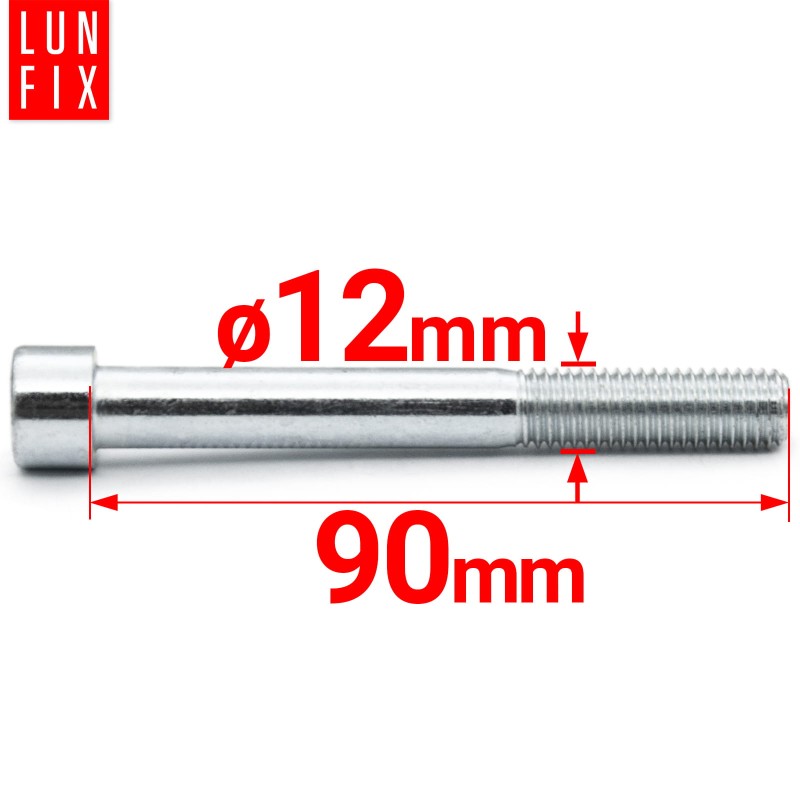 Śruby imbusowe M12x90 ocynkowane DIN912 klasa 8.8 1kg