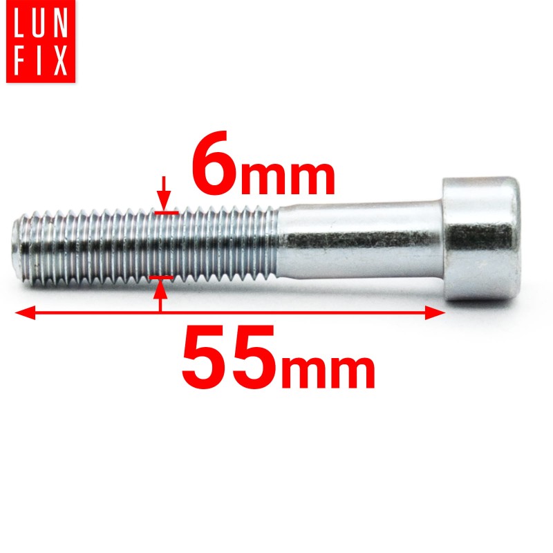 Śruby imbusowe M6x55 ocynkowane DIN912 klasa 8.8 1kg