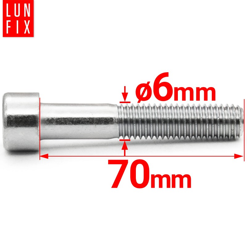 Śruby imbusowe M6x70 ocynkowane DIN912 klasa 8.8 1kg