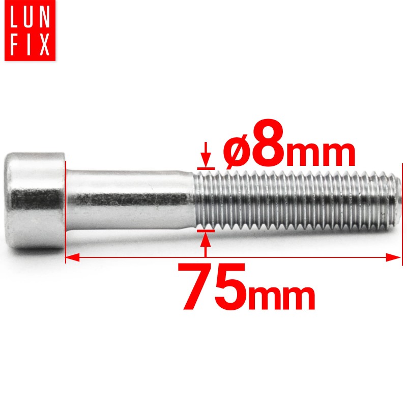 Śruby imbusowe M8x75 ocynkowane DIN912 klasa 8.8 1kg