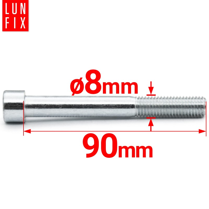 Śruby imbusowe M8x90 ocynkowane DIN912 klasa 8.8 1kg