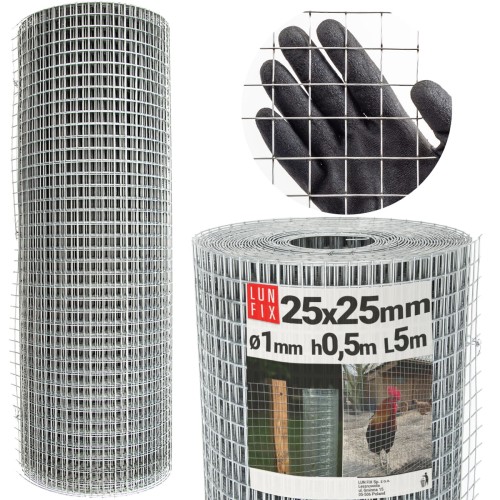 Grillage pour animaux 25x25 Ø 1 mm galvanisé - LUN FIX