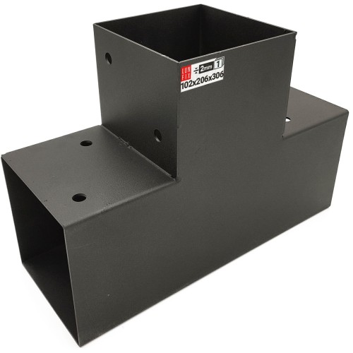 Connecteur pour poutre carrée 100x100 mm 3 extrémités - LUN FIX