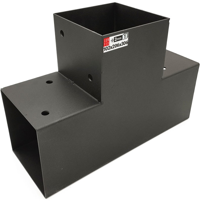 Łącznik belki kwadratowy T 100x100mm wspornik do kantówek 3 końce