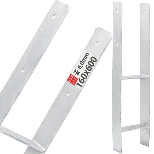 Pied de poteau 160x600x6 mm - LUN FIX