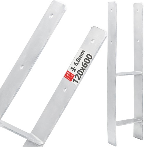 Pied de poteau 120x600x6 mm - LUN FIX